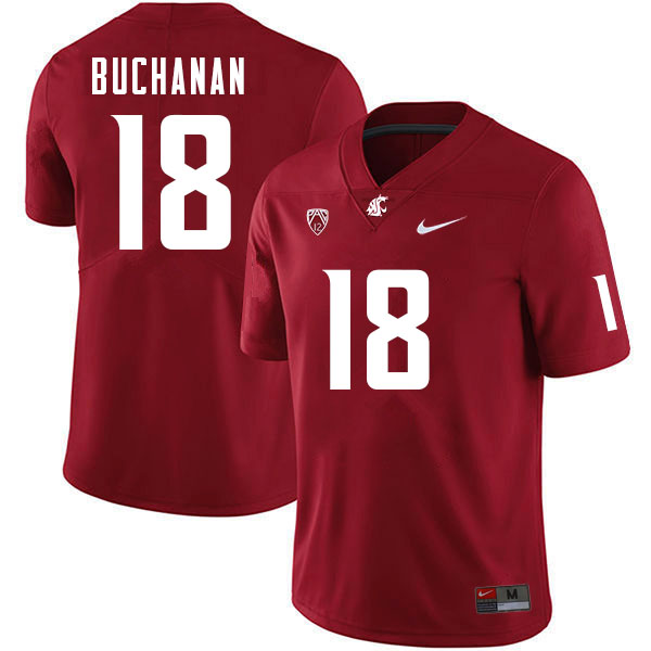 Washington State Cougars #18 Marshawn Buchanan College Football Jerseys Sale-Crimson